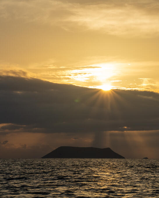 Daphne Major viewed from North Seymour Island, Galápagos